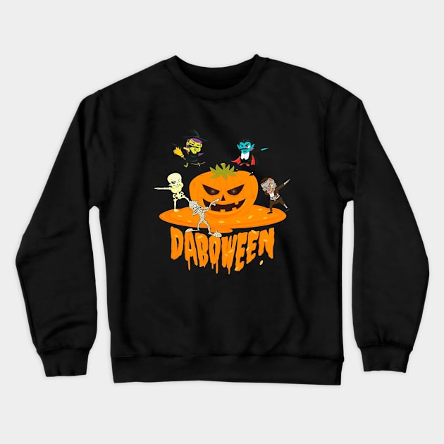 Dabbing Vampire Witch Skeleton Zombie Mummy Halloween Crewneck Sweatshirt by klausgaiser